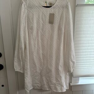 Boden White Bishop Sleeve Casual Dress